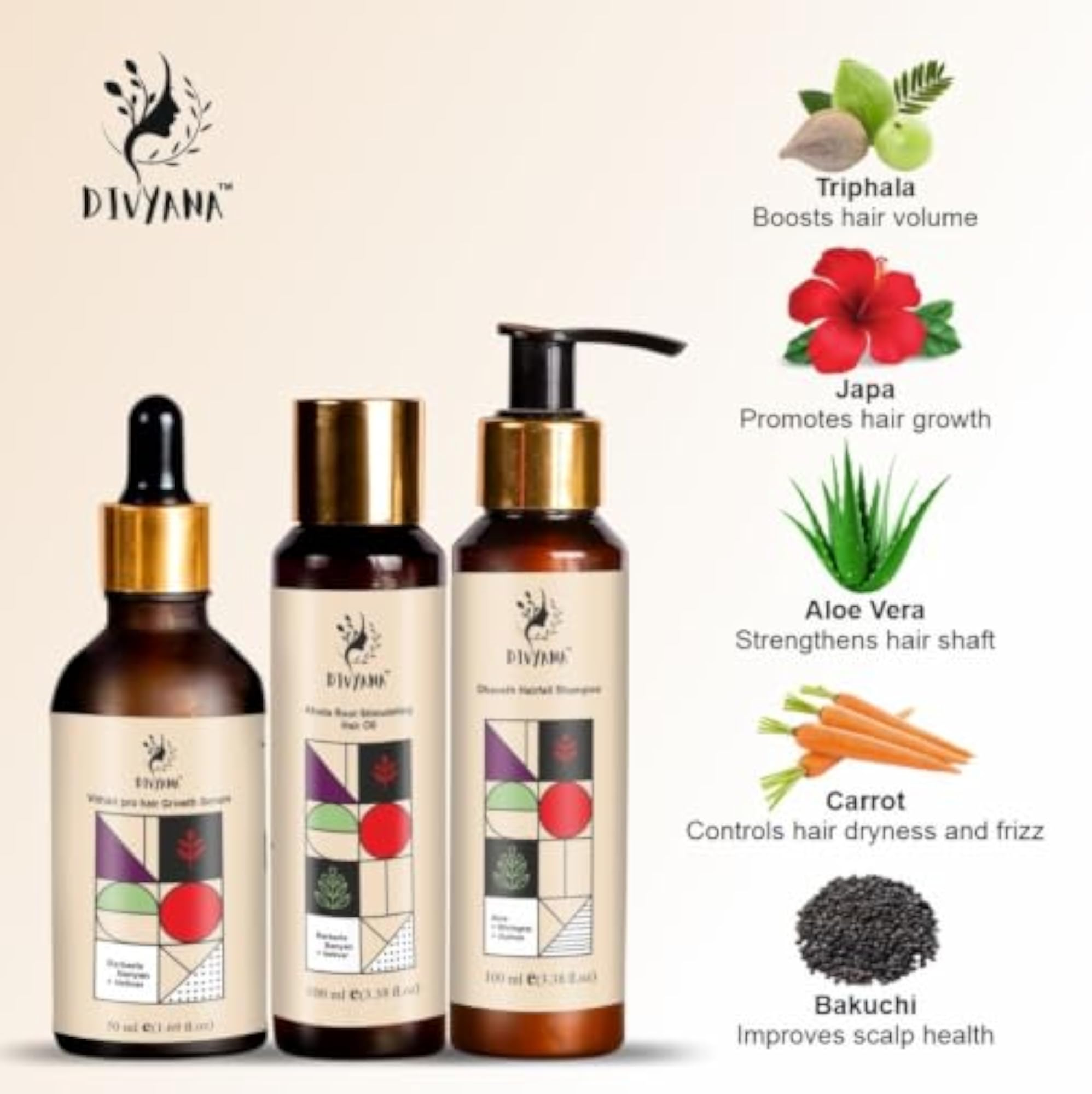 Hair Fall Control Kit: Serum, Oil & Shampoo Combo Set